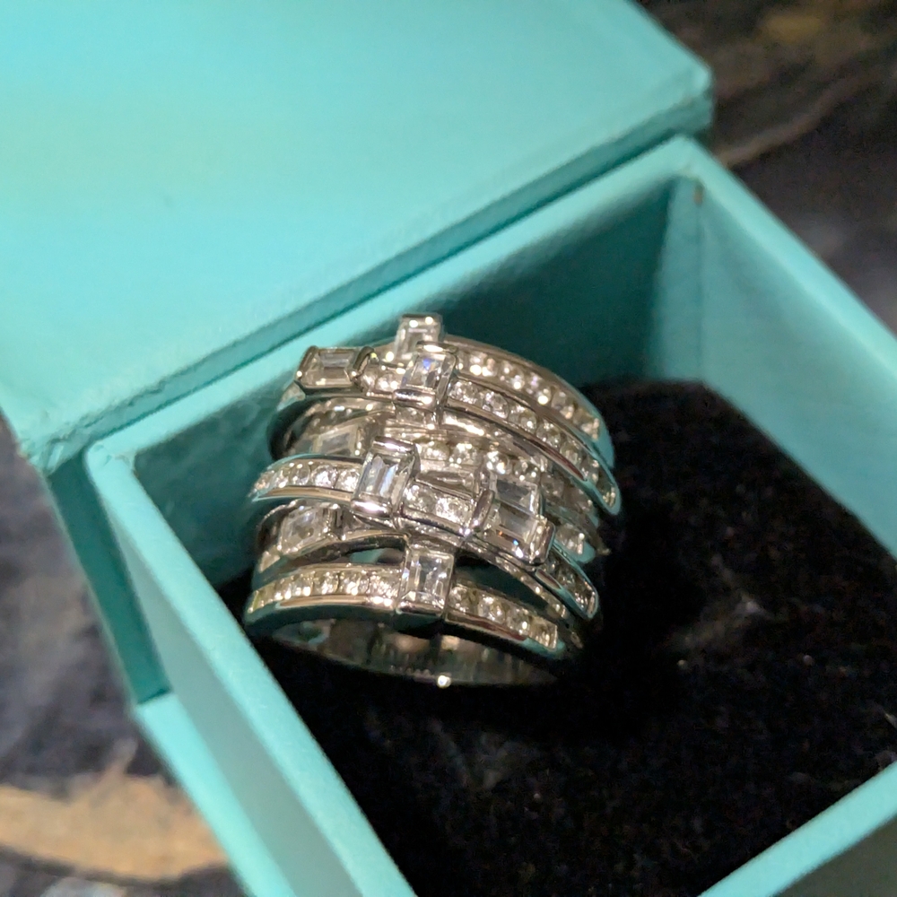 Dazzling Silver Multi-Band Ring Set - image 2